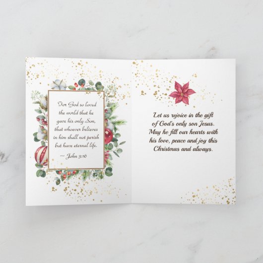 ヨハネ3:16神は世界を愛し、クリスマス カード (内部)