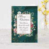 ヨハネ3:16神は世界を愛し、クリスマス カード (黄色い花)