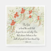 ヨハネ3:16神は世界を愛し、クリスマス スタンダードランチョンナプキン (正面)