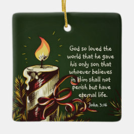 ヨハネ3:16神は世界を愛し、クリスマス セラミックオーナメント