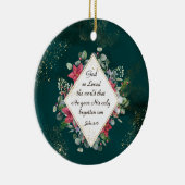ヨハネ3:16神は世界を愛し，クリスマス セラミックオーナメント (右)