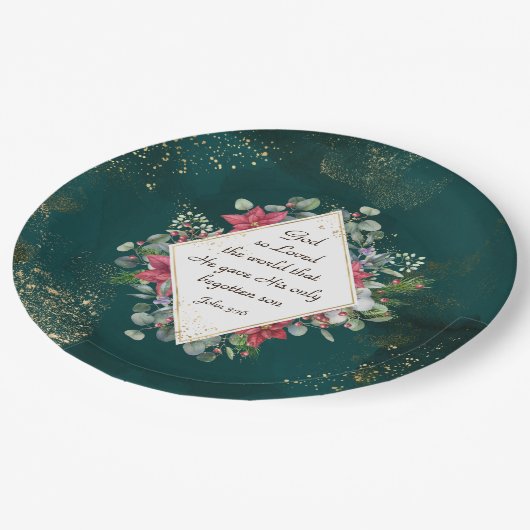 ヨハネ3:16神は世界を愛し、クリスマス ペーパープレート (アングル)