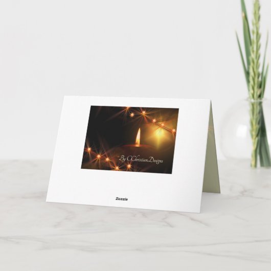 ヨハネ3:16神は世界を愛し、聖降誕祭ろうそく シーズンカード (裏面)