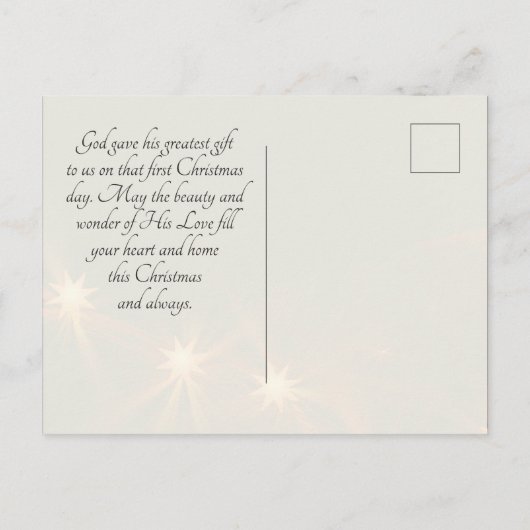 ヨハネ3:16神は世界を愛し、聖降誕祭ろうそく ポストカード (裏面)