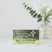 ヨハネ3:16神は世界教会のイベントを愛した 名刺 (スタンド正面)