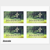 ヨハネ3:16神は自分の子である世を愛与えした。 長方形シール (シート)