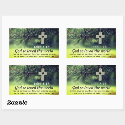 ヨハネ3:16神は自分の子である世を愛与えした。 長方形シール (シート)