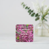 ヨハネ3:16聖なる書物、 経典カード花写真カスタム文字 スクエア名刺 (スタンド正面)