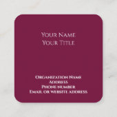 ヨハネ3:16聖なる書物、 経典カード花写真カスタム文字 スクエア名刺 (裏面)