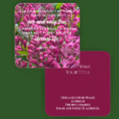 ヨハネ3:16聖なる書物、 経典カード花写真カスタム文字 スクエア名刺