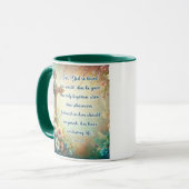 ヨハネ3:16聖なる書物、 経典クロスフローラクリスチャン マグカップ (正面左)