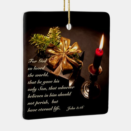 ヨハネ3:16聖なる書物、 経典神は世界を愛された セラミックオーナメント (右)