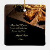 ヨハネ3:16聖なる書物、 経典神は世界を愛された セラミックオーナメント (裏面)