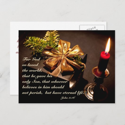 ヨハネ3:16聖なる書物、 経典神は世界を愛しカスタムた シーズンポストカード (正面/裏面)