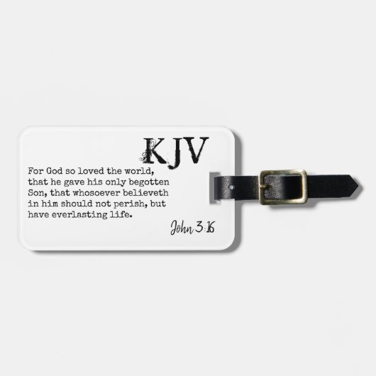 ヨハネ3:16聖書の引用文- Can カスタマイズ Can  ラゲッジタグ (正面横)