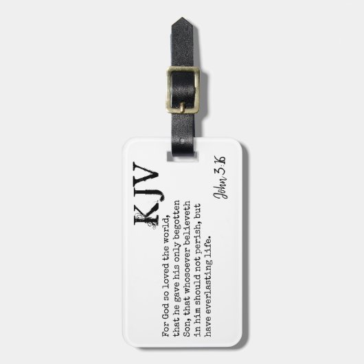 ヨハネ3:16聖書の引用文- Can カスタマイズ Can  ラゲッジタグ (正面縦)