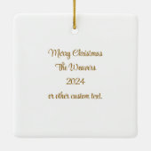 ヨハネ3:16聖書の聖なる書物、 経典パーソナライズされたクリスマス セラミックオーナメント (裏面)