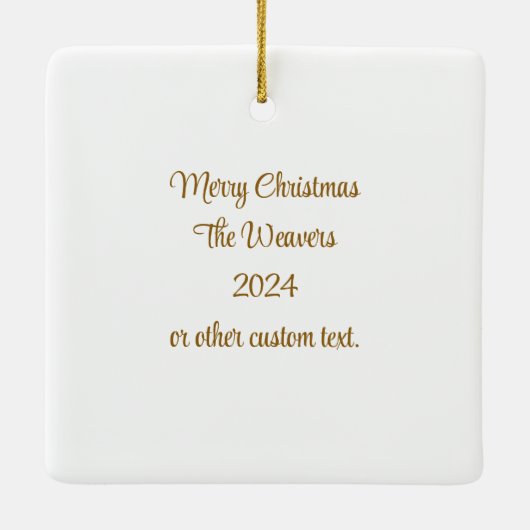 ヨハネ3:16聖書の聖なる書物、 経典パーソナライズされたクリスマス セラミックオーナメント (裏面)