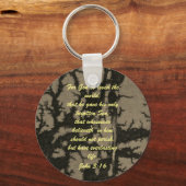 ヨハネ3:16聖書の聖なる書物、 経典救いの真理Keychain キーホルダー (正面)