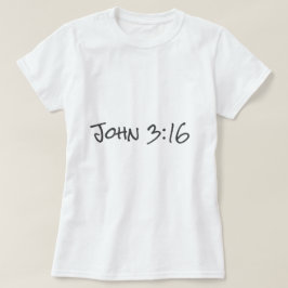 ヨハネ3:16聖書の聖句キリスト教の信仰文字デザイン Tシャツ
