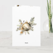 ヨハネ3:16聖書の聖句キリスト教の金ゴールドクリスマス シーズンカード (裏面)