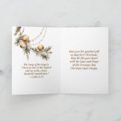 ヨハネ3:16聖書の聖句キリスト教の金ゴールドクリスマス シーズンカード (内部)