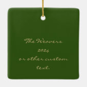 ヨハネ3:16聖書の聖句グリーンカスタムクリスマス セラミックオーナメント (裏面)
