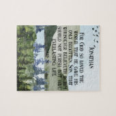 ヨハネ3 16聖書の聖句自然キリスト教のギフト名 ジグソーパズル (横)