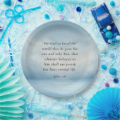 ヨハネ3:16聖書の詩のイメージ ペーパープレート (パーティー)