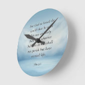 ヨハネ3:16聖書の詩のイメージ ラウンド壁時計 (傾斜)