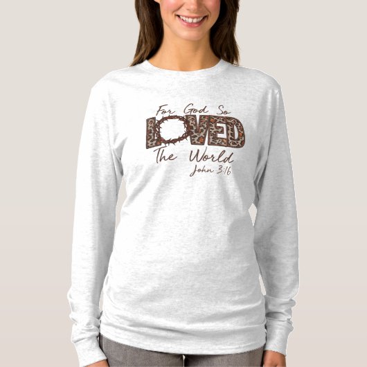 ヨハネ3:16聖書長袖Tシャツ Tシャツ (正面)