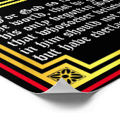 ヨハネ3:16青いライトレター聖書的引用文 ポスター (角)