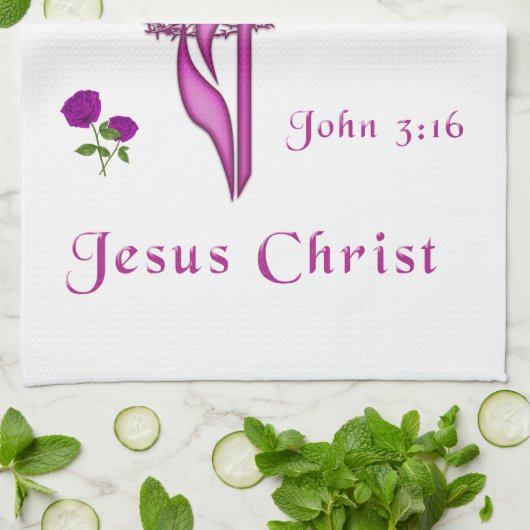 ヨハネ3:16 キッチンタオル (折り畳み)