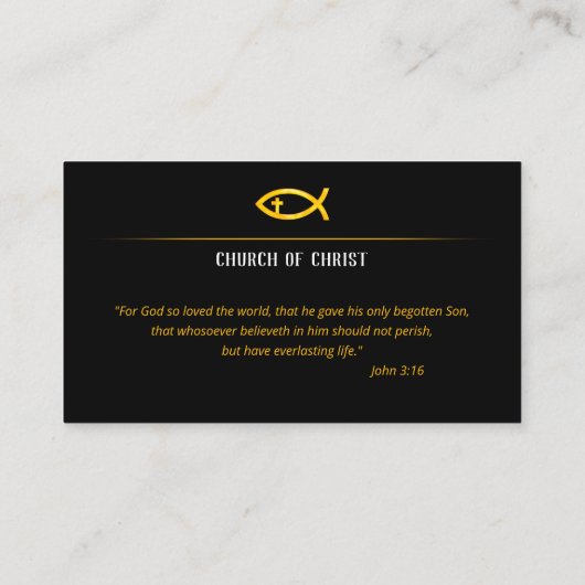 ヨハネ3:16 |クリスチャン・フィッシュ・クロス 名刺 (裏面)