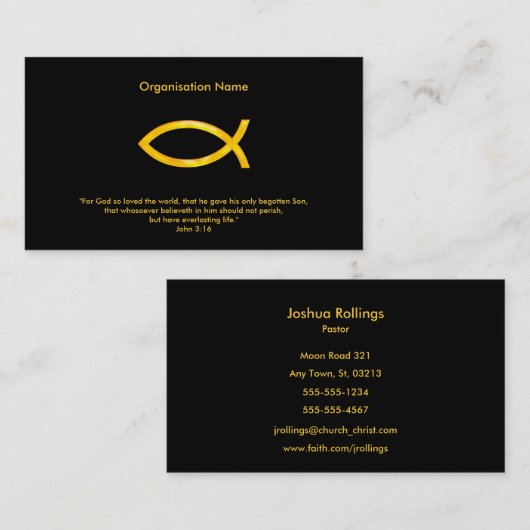 ヨハネ3:16 |クリスチャン 名刺 (正面/裏面)