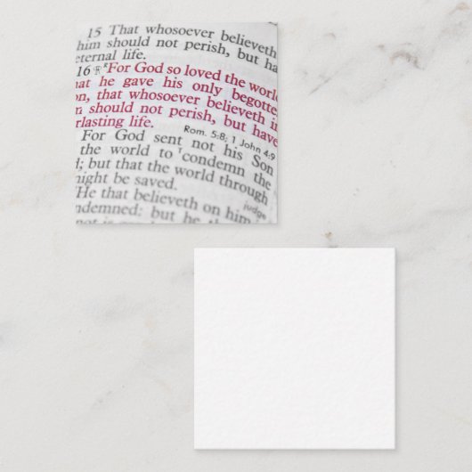 ヨハネ3:16 スクエア名刺 (正面/裏面)