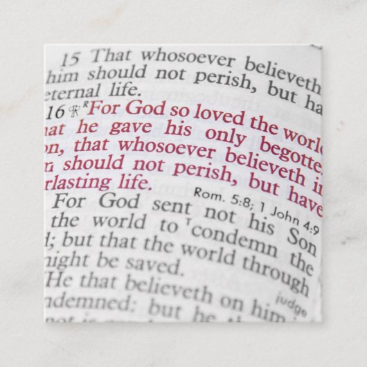 ヨハネ3:16 スクエア名刺 (正面)