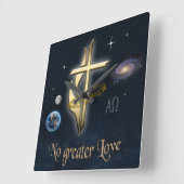 ヨハネ3:16 スクエア壁時計 (傾斜)