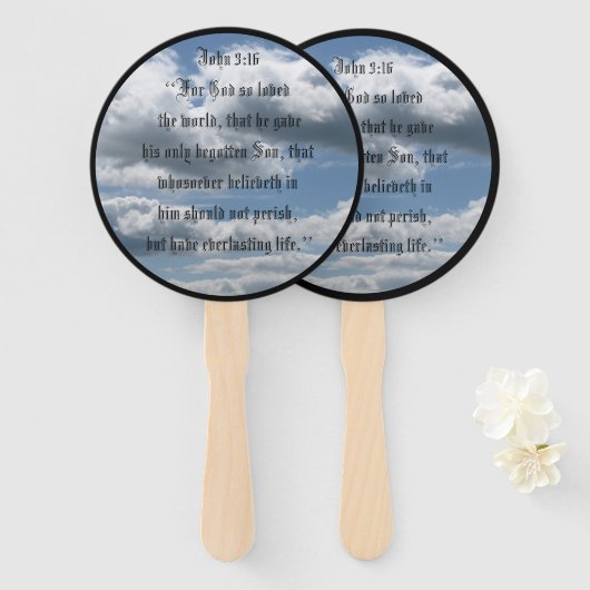 ヨハネ3:16 ハンドファン (正面&裏面)