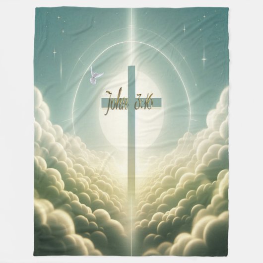 ヨハネ3:16 フリースブランケット (正面)