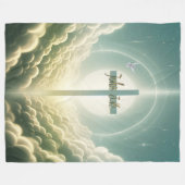 ヨハネ3:16 フリースブランケット (正面(横))