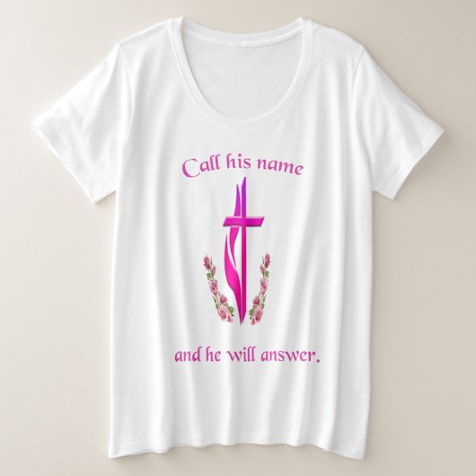 ヨハネ3:16 プラスサイズTシャツ (デザイン正面)