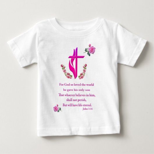 ヨハネ3:16 ベビーTシャツ (正面)