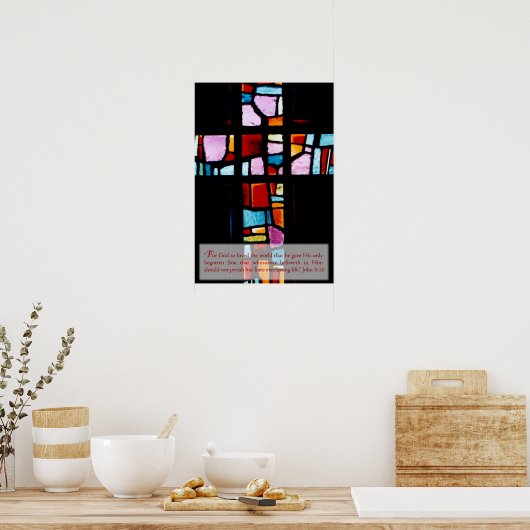 ヨハネ3:16 ポスター (キッチン)