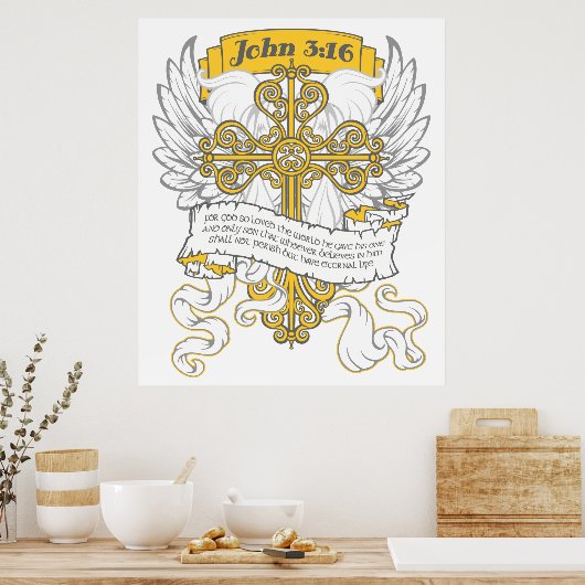 ヨハネ3:16 ポスター (キッチン)