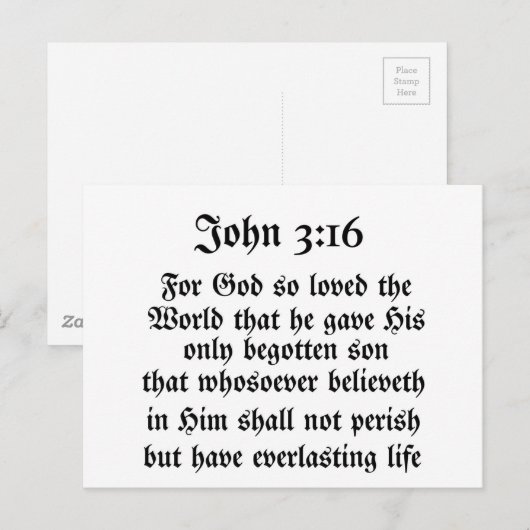 ヨハネ3:16 ポストカード (正面/裏面)