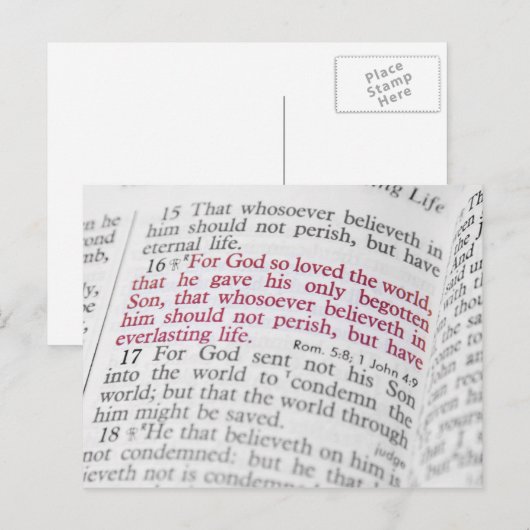 ヨハネ3:16 ポストカード (正面/裏面)