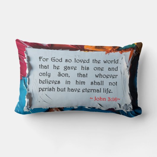 ヨハネ3:16 ランバークッション (裏面)