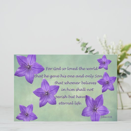 ヨハネ3:16 便箋 (スタンド正面)