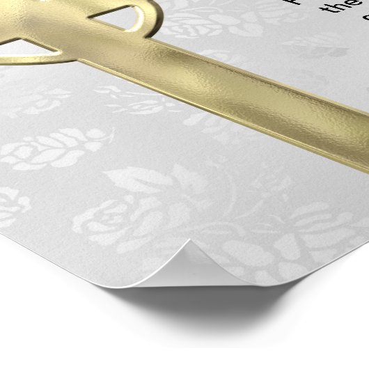 ヨハネ3:16（白） ポスター (角)